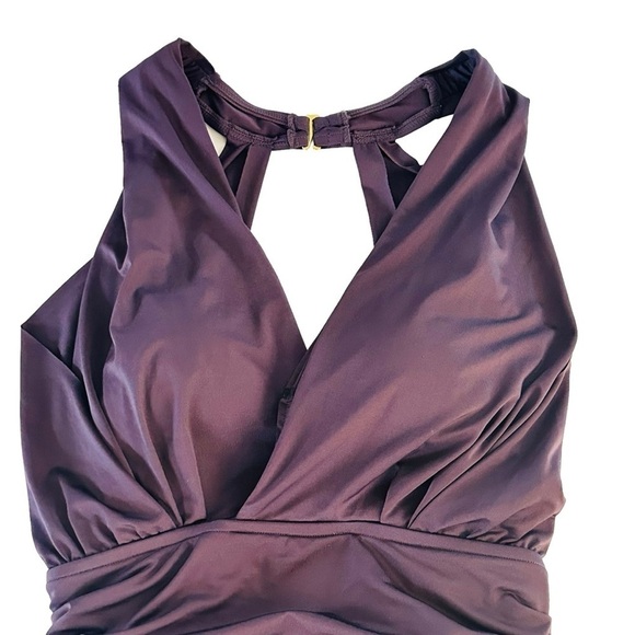 BADGLEY MISCHKA MAILLOT SLIMMING ONE PIECE DEEP PLUNGE SWIMSUIT SIZE 4 - Picture 6 of 13